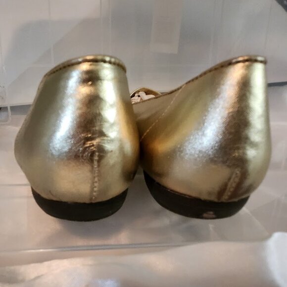 PREMIER Nordstrom Ladies Gold 6.5B Flats - Picture 6 of 7